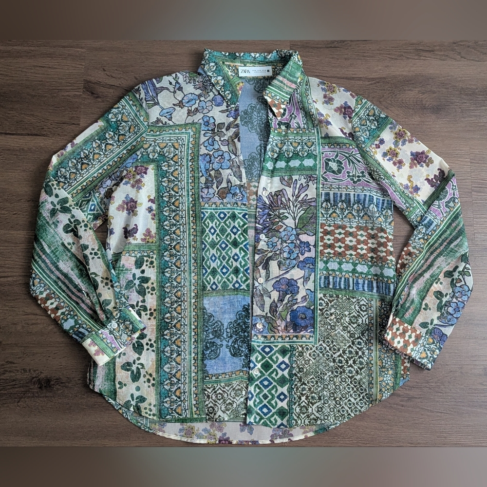 Zara Blouse Button Down Shirt
